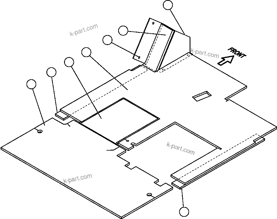 Komatsu parts book diagram for AFE47-EF 730E S/N A30445 & A30446   ORAPA MINE: FOOTREST & FLOOR MATS