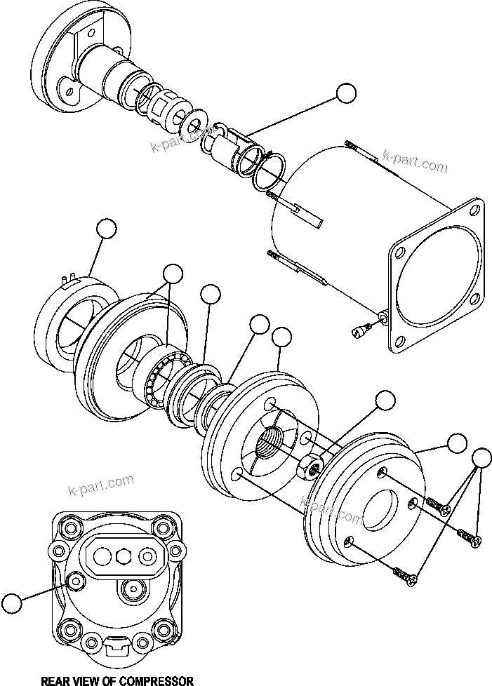 Komatsu parts book diagram for AFE47-EF 730E S/N A30445 & A30446   ORAPA MINE: AIR CONDITIONING COMPRESSOR (PC1848)