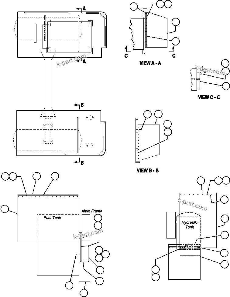 Komatsu parts book diagram for AFE47-EF 730E S/N A30445 & A30446   ORAPA MINE: MUD FLAP INSTALLATION