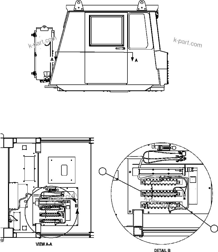 Komatsu parts book diagram for AFE47-EF 730E S/N A30445 & A30446   ORAPA MINE: VHMS - CAB INSTALLATION - 1