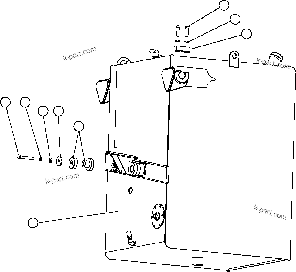 Komatsu parts book diagram for AFE47-EF 730E S/N A30445 & A30446   ORAPA MINE: FUEL TANK MOUNTING