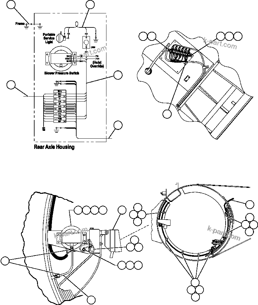 Komatsu parts book diagram for AFE47-EF 730E S/N A30445 & A30446   ORAPA MINE: AXLE HOUSING ELECTRICAL GROUP