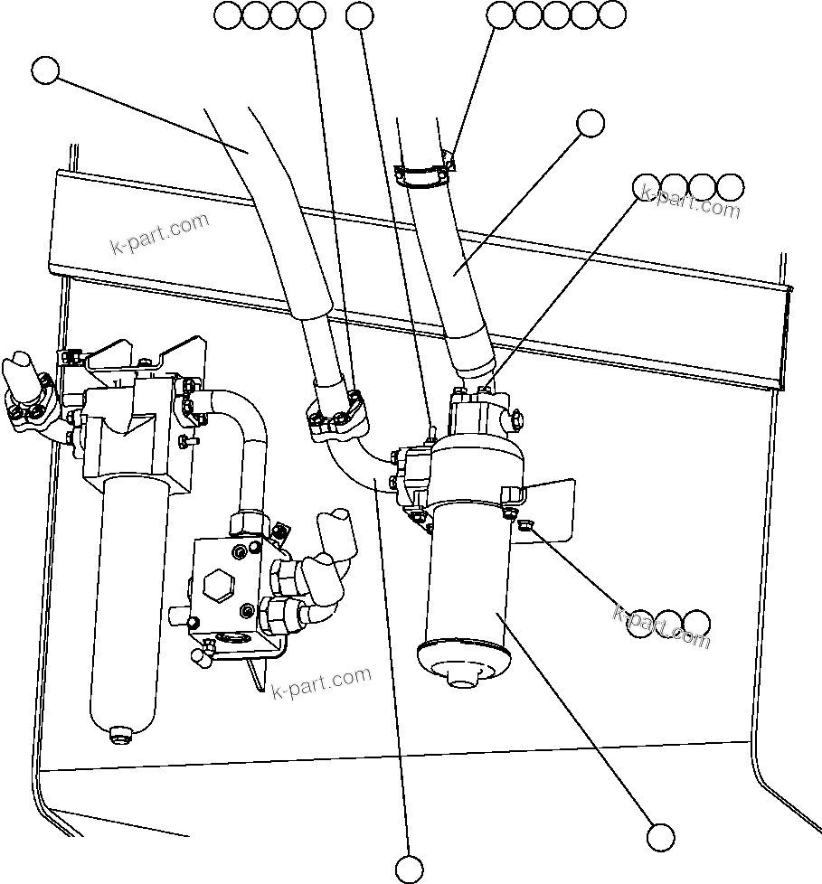 Komatsu parts book diagram for AFE47-EF 730E S/N A30445 & A30446   ORAPA MINE: HOIST FILTER INSTALLATION