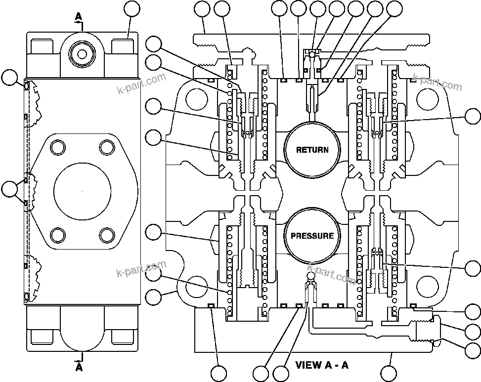 Komatsu parts book diagram for AFE47-EF 730E S/N A30445 & A30446   ORAPA MINE: SPOOL INLET SECTION (VE7624)