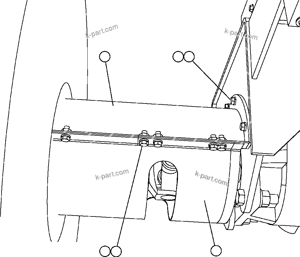 Komatsu parts book diagram for AFE47-EF 730E S/N A30445 & A30446   ORAPA MINE: FRONT DRIVELINE PROTECTOR