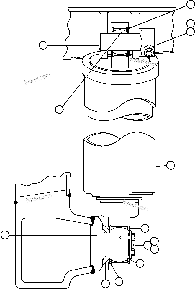Komatsu parts book diagram for AFE47-EF 730E S/N A30445 & A30446   ORAPA MINE: HOIST CYLINDER & MOUNTING