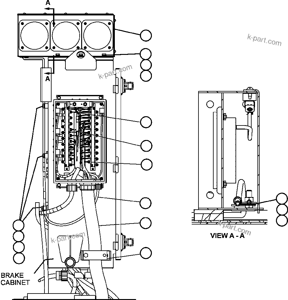 Komatsu parts book diagram for AFE47-EF 730E S/N A30445 & A30446   ORAPA MINE: PAYLOAD METER III - INDICATOR LIGHTS - LEFT DECK