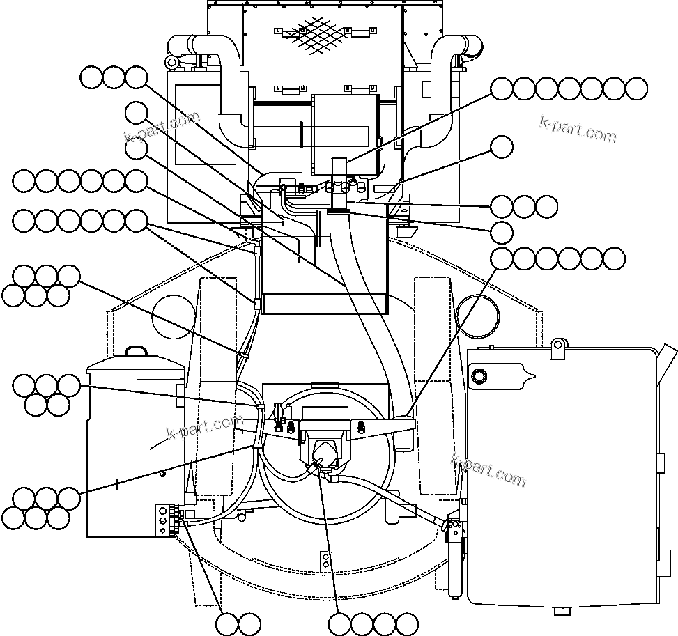 Komatsu parts book diagram for AFE47-EF 730E S/N A30445 & A30446   ORAPA MINE: AIR INTAKE FILTRATION INSTALLATION - 1