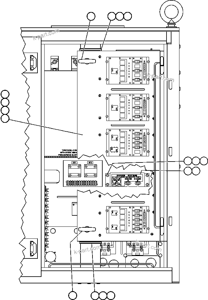 Komatsu parts book diagram for AFE47-EF 730E S/N A30445 & A30446   ORAPA MINE: CONTROL CABINET (BEHIND RIGHT DOOR)