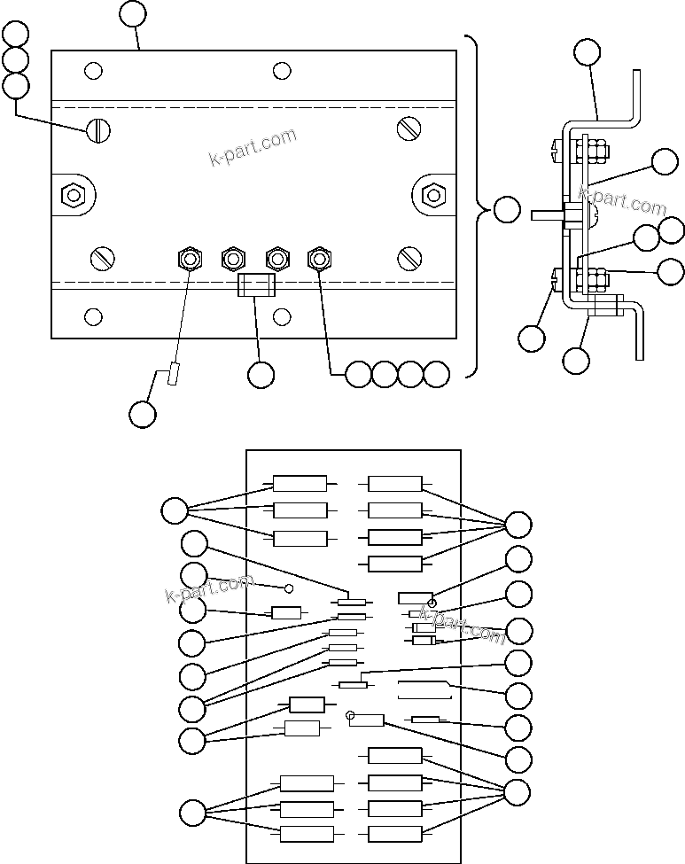 Komatsu parts book diagram for AFE47-EF 730E S/N A30445 & A30446   ORAPA MINE: PANEL - VMM (VE6118)