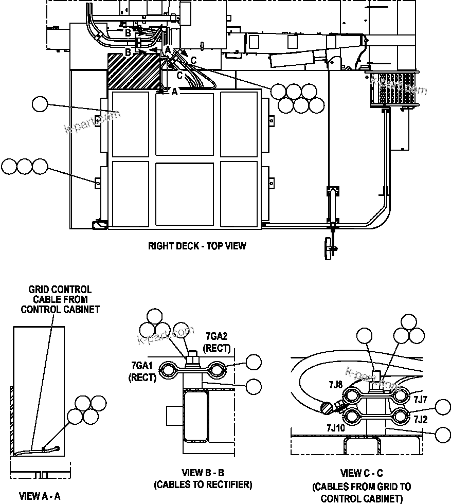 Komatsu parts book diagram for AFE47-EF 730E S/N A30445 & A30446   ORAPA MINE: GRID INSTALLATION & WIRING