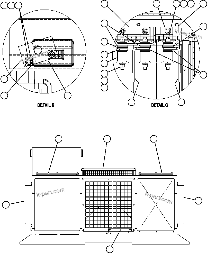 Komatsu parts book diagram for AFE47-EF 730E S/N A30445 & A30446   ORAPA MINE: RETARDING GRID ASSEMBLY - 7 STEP - 3 (PC2158)