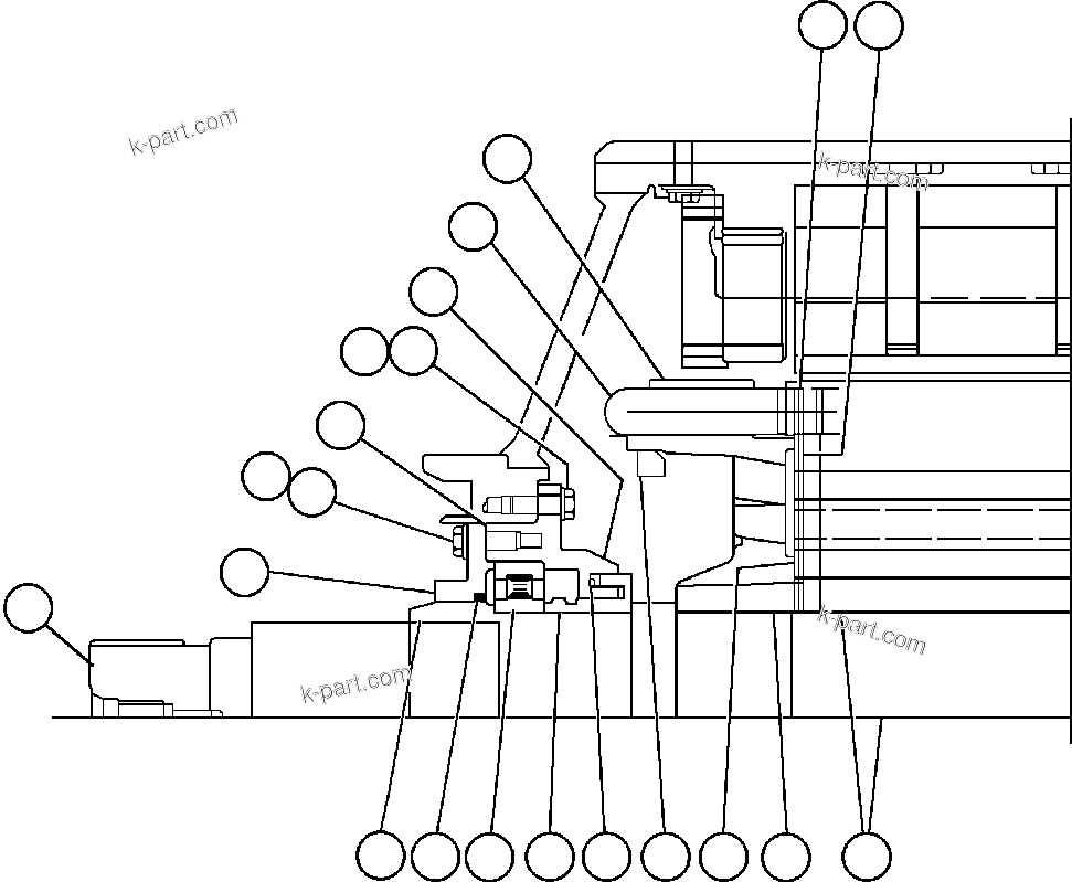 Komatsu parts book diagram for AFE47-EF 730E S/N A30445 & A30446   ORAPA MINE: MOTORIZED WHEEL - 788FS10 - 2