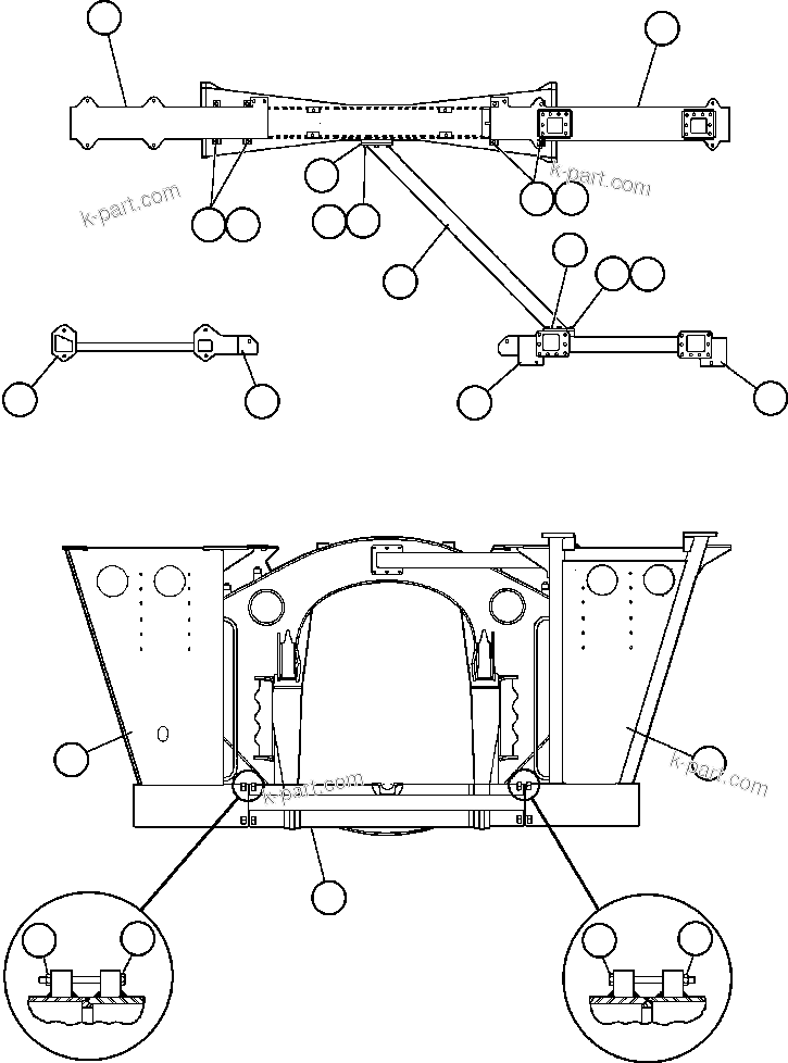 Komatsu parts book diagram for AFE47-FE 730E S/N A30512 - A30517    ROSSING URANIUM: FRAME & UPRIGHTS