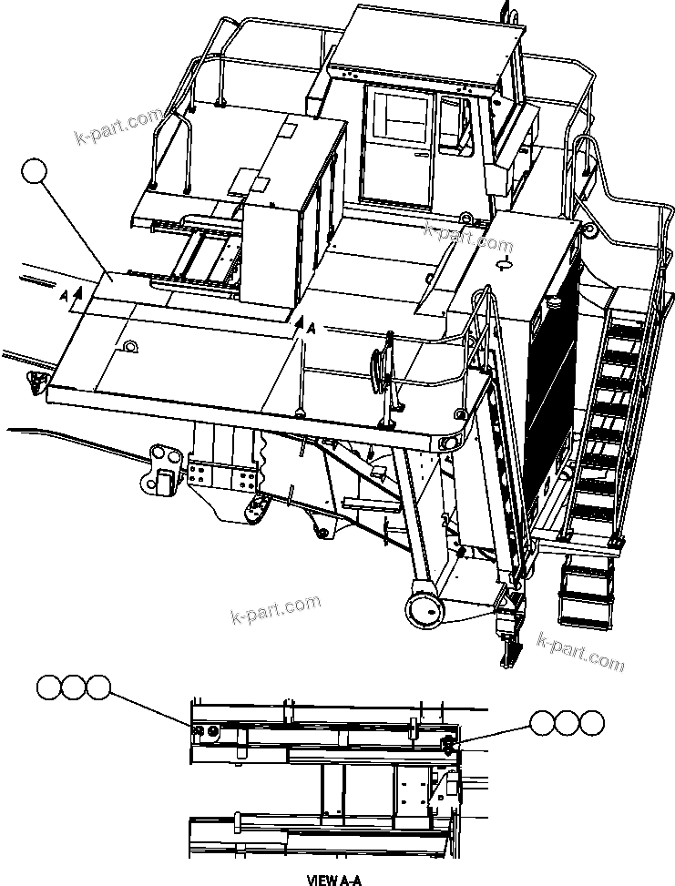 Komatsu parts book diagram for AFE47-FE 730E S/N A30512 - A30517    ROSSING URANIUM: R.H. REAR CENTER DECK INSTALLATION