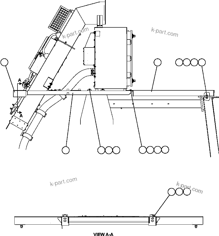 Komatsu parts book diagram for AFE47-FE 730E S/N A30512 - A30517    ROSSING URANIUM: CENTER DECK & SUPPORT INSTALLATION