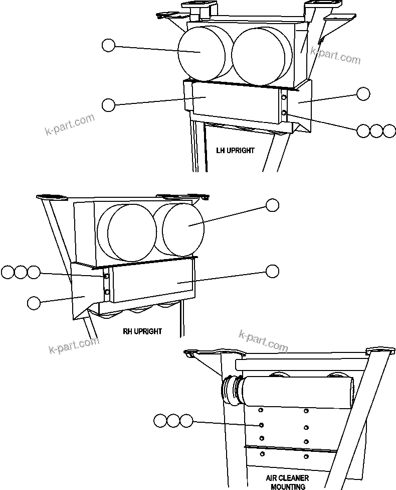 Komatsu parts book diagram for AFE47-FE 730E S/N A30512 - A30517    ROSSING URANIUM: AIR CLEANER PIPING & INSTALLATION - 1