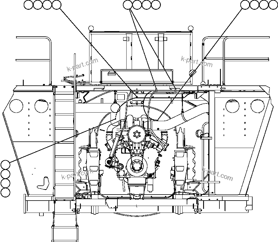 Komatsu parts book diagram for AFE47-FE 730E S/N A30512 - A30517    ROSSING URANIUM: AIR CLEANER SVC INDICATOR PIPING & INSTL