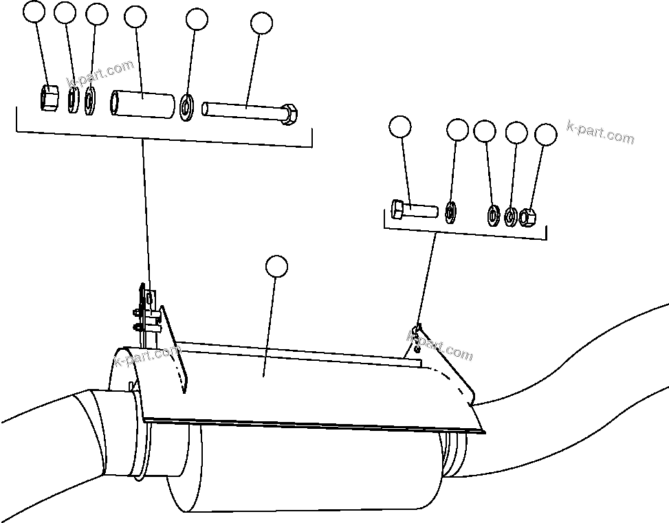 Komatsu parts book diagram for AFE47-FE 730E S/N A30512 - A30517    ROSSING URANIUM: MUFFLER SHIELD