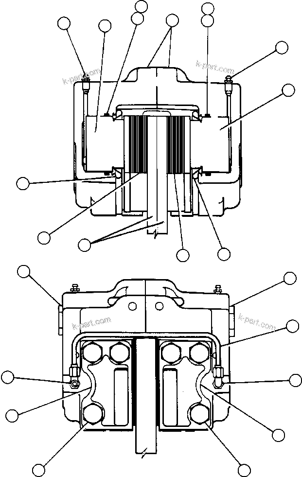 Komatsu parts book diagram for AFE47-FE 730E S/N A30512 - A30517    ROSSING URANIUM: FRONT DISC BRAKE ASSEMBLY (PB7362)