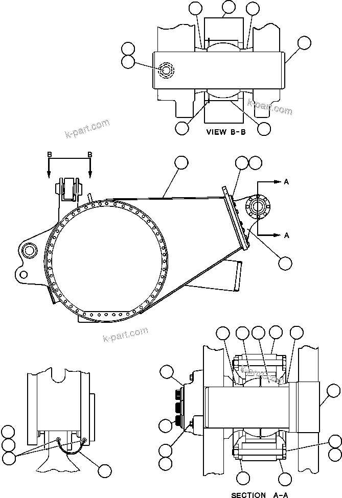 Komatsu parts book diagram for AFE47-FE 730E S/N A30512 - A30517    ROSSING URANIUM: DRIVE AXLE & MOUNTING