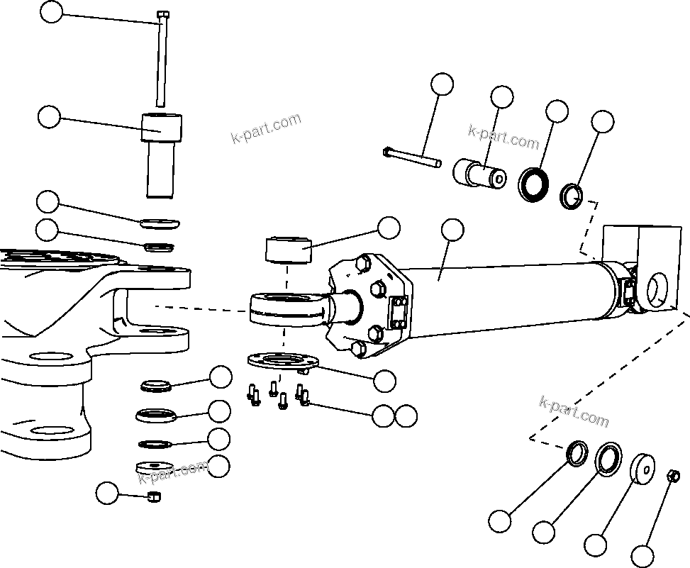 Komatsu parts book diagram for AFE47-FE 730E S/N A30512 - A30517    ROSSING URANIUM: STEERING CYLINDER INSTALLATION