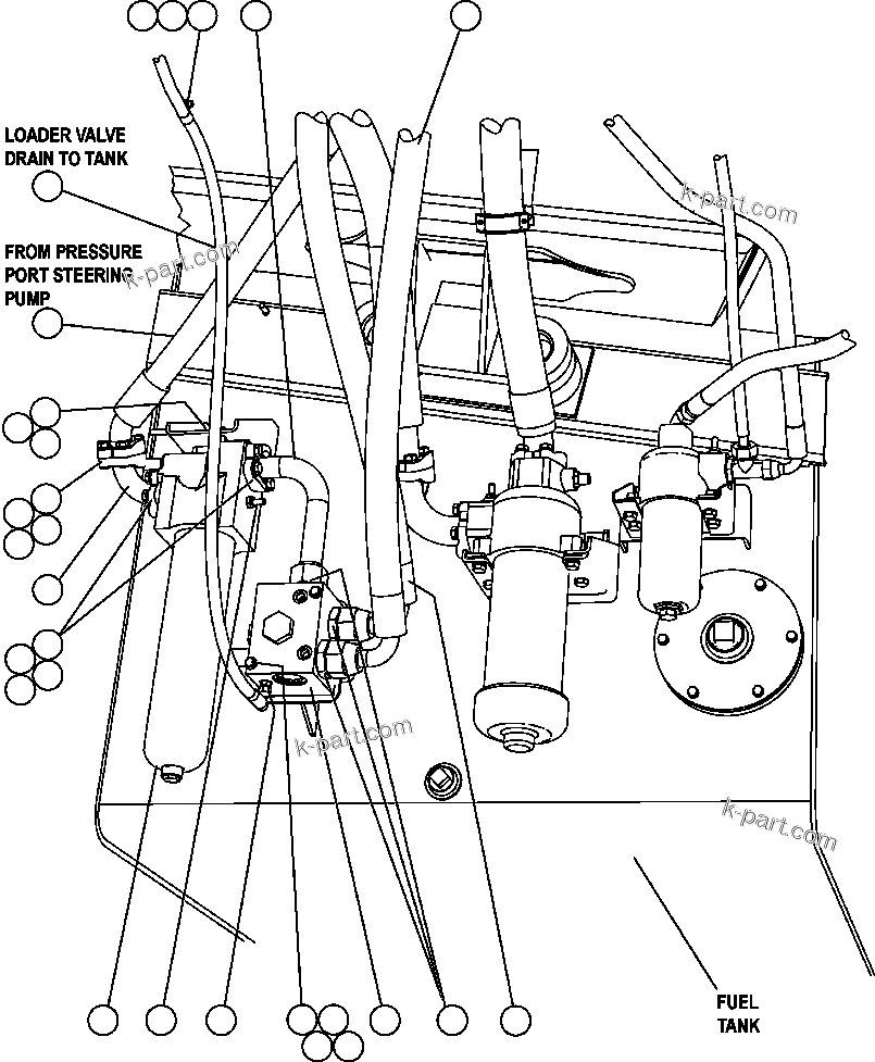Komatsu parts book diagram for AFE47-FE 730E S/N A30512 - A30517    ROSSING URANIUM: STEERING FILTER & UNLOADER INSTALLATION