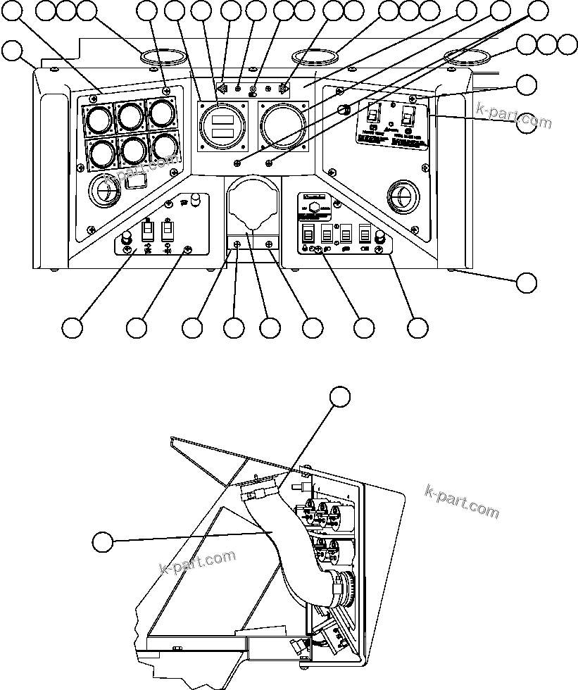 Komatsu parts book diagram for AFE47-FE 730E S/N A30512 - A30517    ROSSING URANIUM: INSTRUMENT PANEL ASSEMBLY