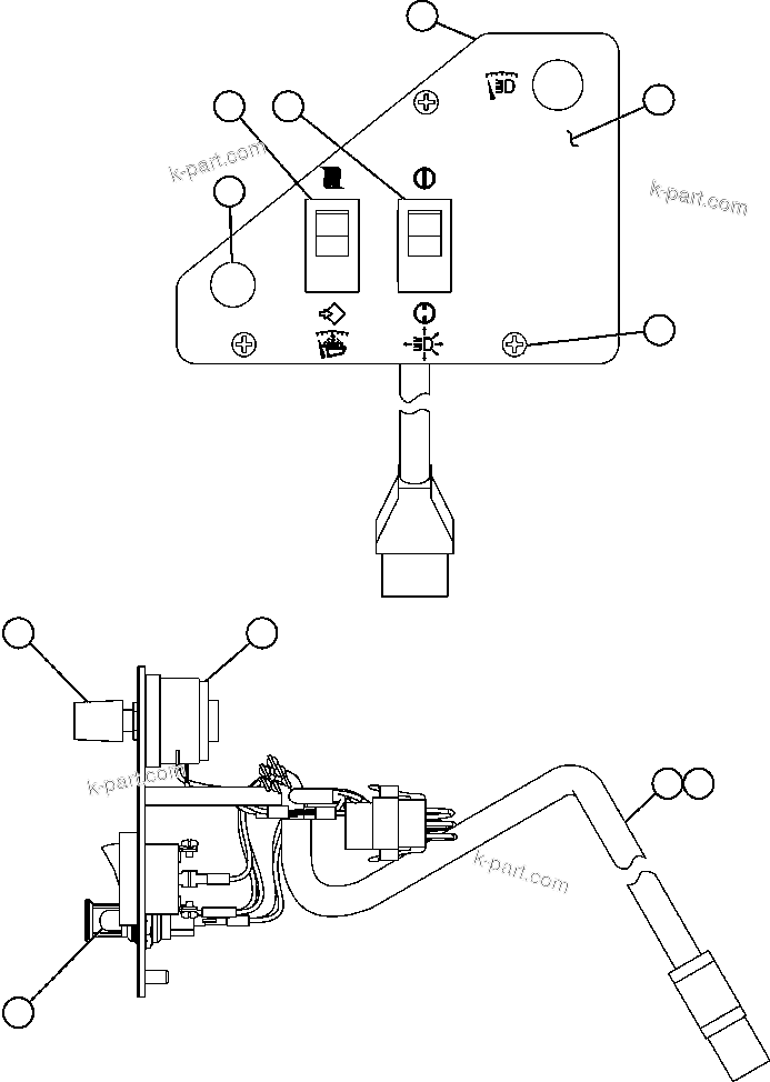 Komatsu parts book diagram for AFE47-FE 730E S/N A30512 - A30517    ROSSING URANIUM: LOWER L.H. DASH MODULE (EL2677)