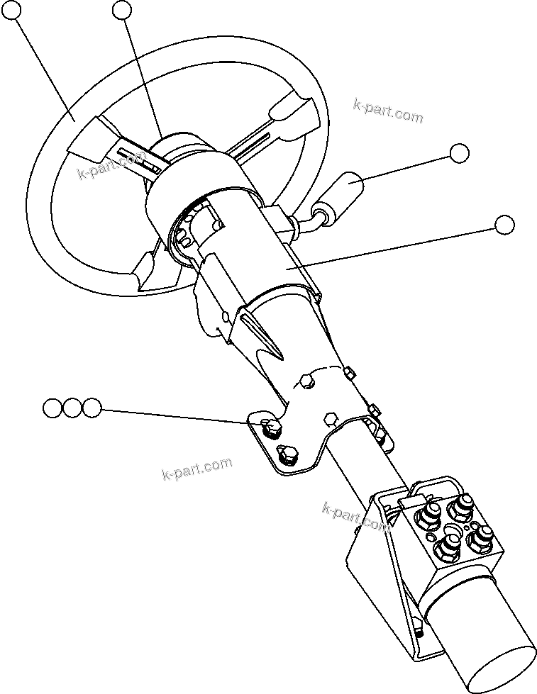 Komatsu parts book diagram for AFE47-FE 730E S/N A30512 - A30517    ROSSING URANIUM: STEERING COLUMN INSTALLATION
