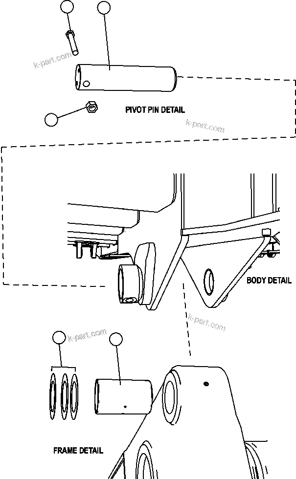 Komatsu parts book diagram for AFE47-FE 730E S/N A30512 - A30517    ROSSING URANIUM: BODY PIVOT