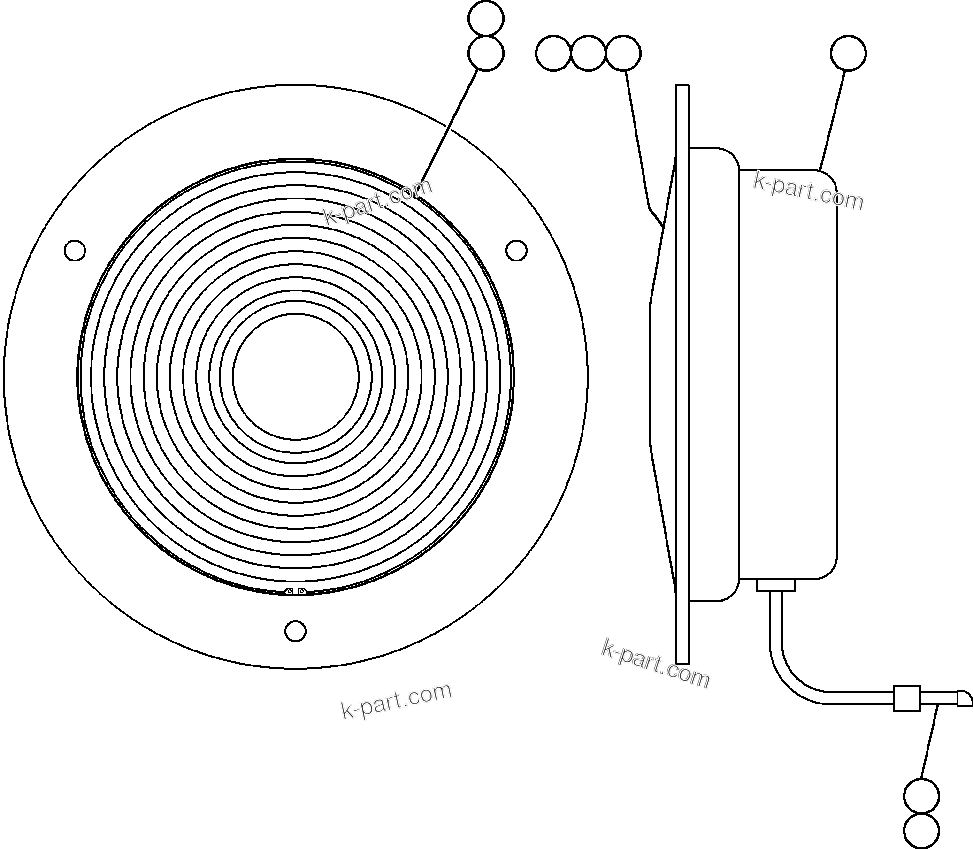Komatsu parts book diagram for AFE47-FE 730E S/N A30512 - A30517    ROSSING URANIUM: LADDER LIGHT ASSEMBLY (TZ2413)