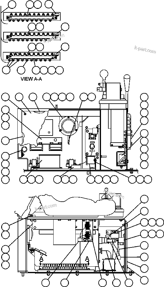 Komatsu parts book diagram for AFE47-FE 730E S/N A30512 - A30517    ROSSING URANIUM: CAB INTERFACE COMPARTMENT - 1