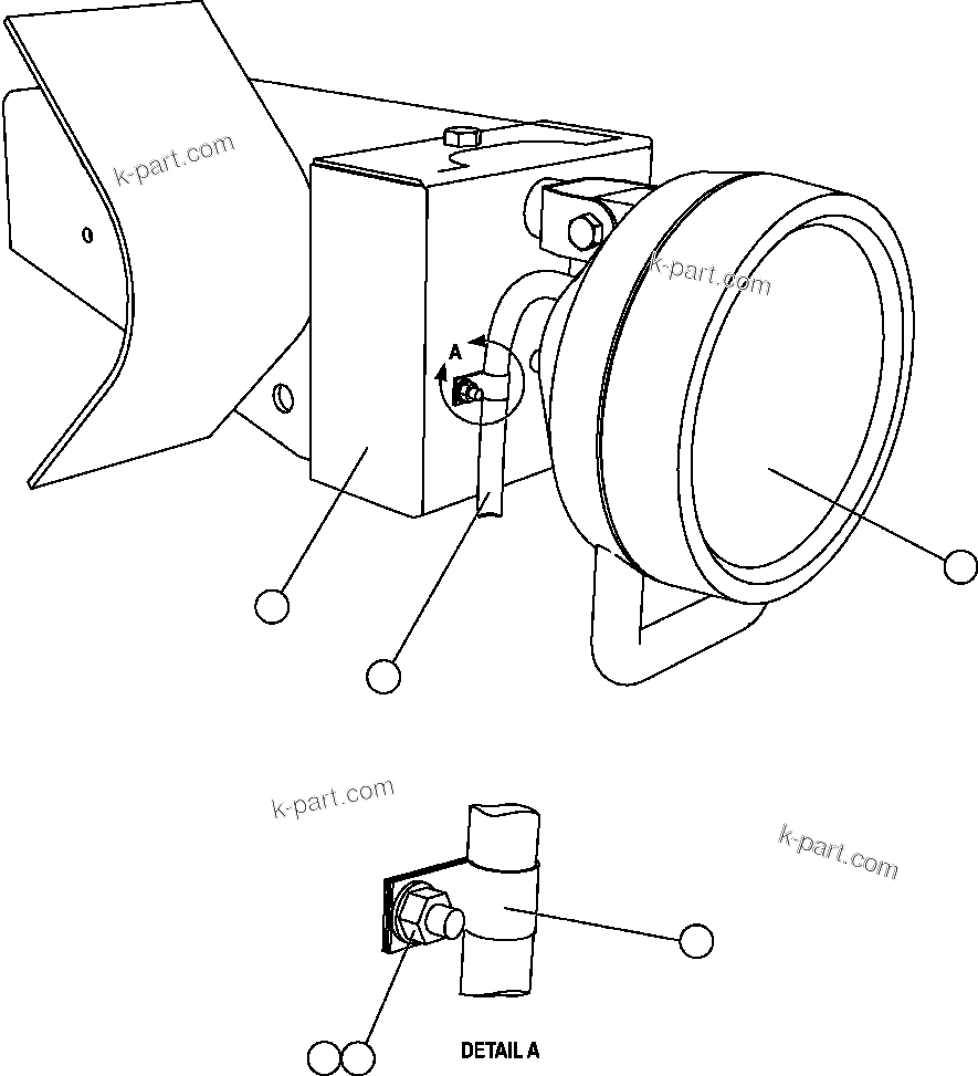 Komatsu parts book diagram for AFE47-FE 730E S/N A30512 - A30517    ROSSING URANIUM: AXLE HOUSING PORTABLE LIGHT (EK2368)