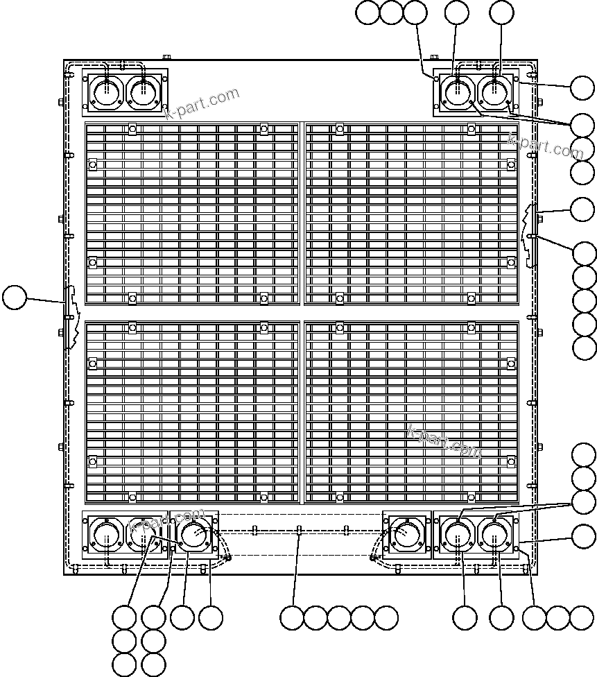 Komatsu parts book diagram for AFE47-FE 730E S/N A30512 - A30517    ROSSING URANIUM: HEADLIGHTS / FOGLIGHTS INSTALLATION