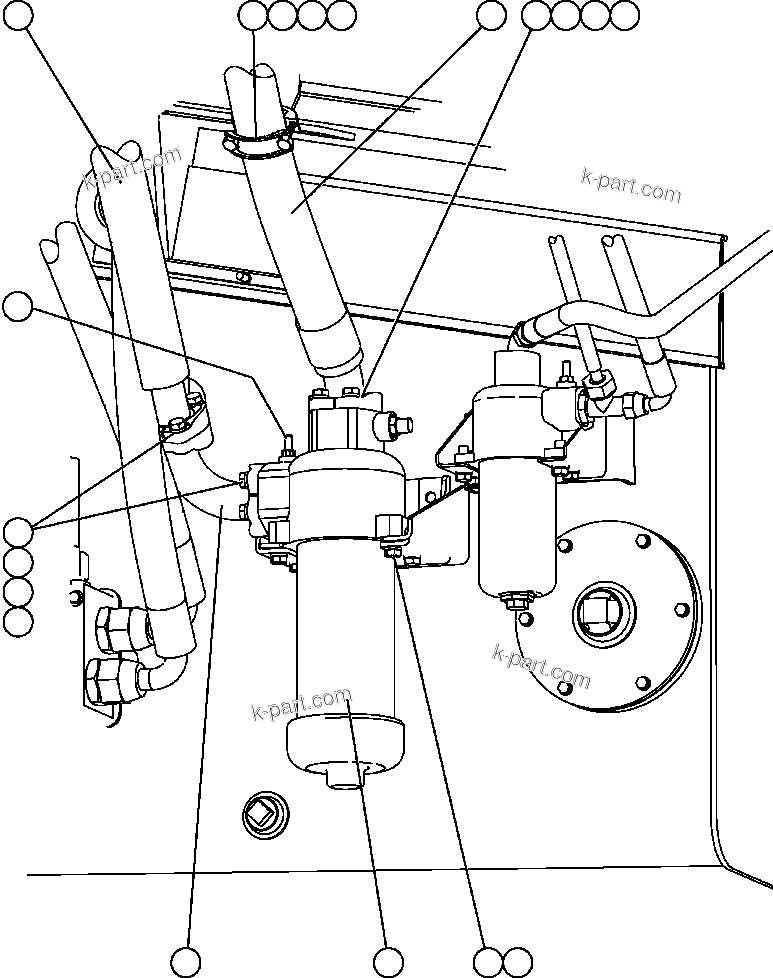 Komatsu parts book diagram for AFE47-FE 730E S/N A30512 - A30517    ROSSING URANIUM: HYDRAULIC SYSTEM PIPING - FILTERS