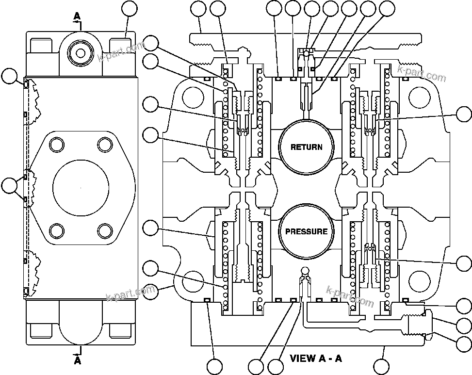 Komatsu parts book diagram for AFE47-FE 730E S/N A30512 - A30517    ROSSING URANIUM: SPOOL INLET SECTION (VE7624)