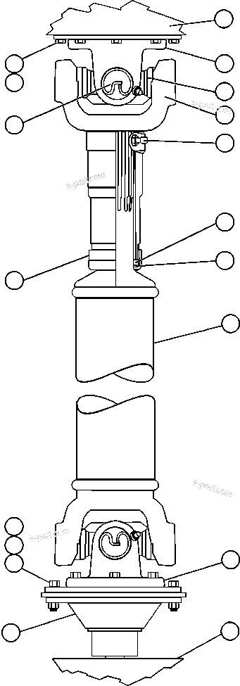 Komatsu parts book diagram for AFE47-FE 730E S/N A30512 - A30517    ROSSING URANIUM: DRIVE SHAFT INSTALLATION