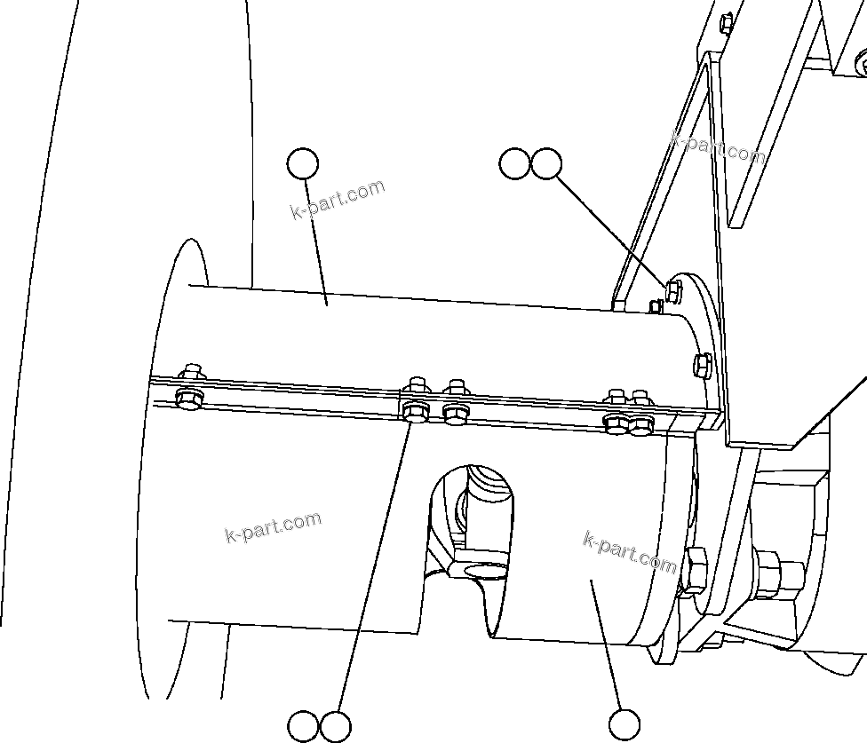 Komatsu parts book diagram for AFE47-FE 730E S/N A30512 - A30517    ROSSING URANIUM: FRONT DRIVELINE PROTECTOR