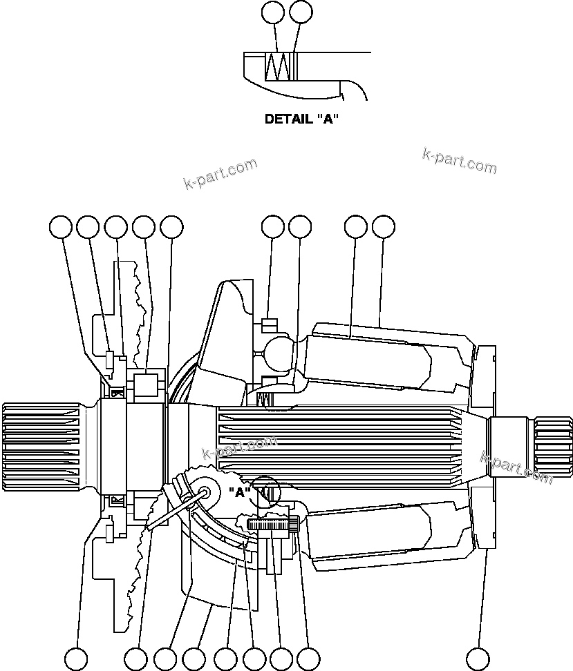 Komatsu parts book diagram for AFE47-FE 730E S/N A30512 - A30517    ROSSING URANIUM: ROTARY PUMP ASSEMBLY (BF1614)