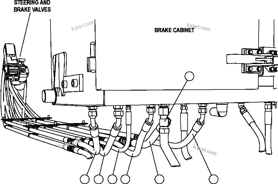 Komatsu parts book diagram for AFE47-FE 730E S/N A30512 - A30517    ROSSING URANIUM: CAB PIPING -1