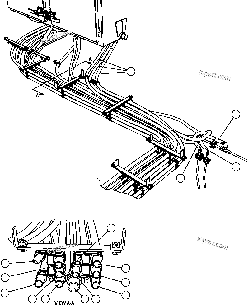 Komatsu parts book diagram for AFE47-FE 730E S/N A30512 - A30517    ROSSING URANIUM: BRAKE CABINET/CAB PIPING