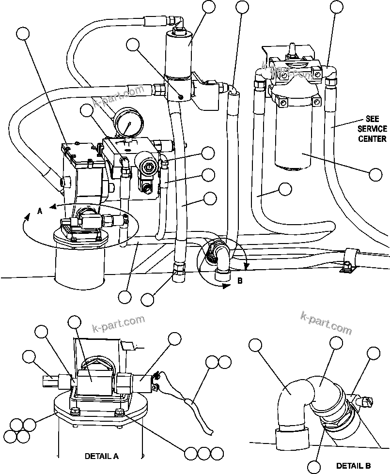 Komatsu parts book diagram for AFE47-FE 730E S/N A30512 - A30517    ROSSING URANIUM: AUTOMATIC LUBRICATION - PUMP INSTALLATION