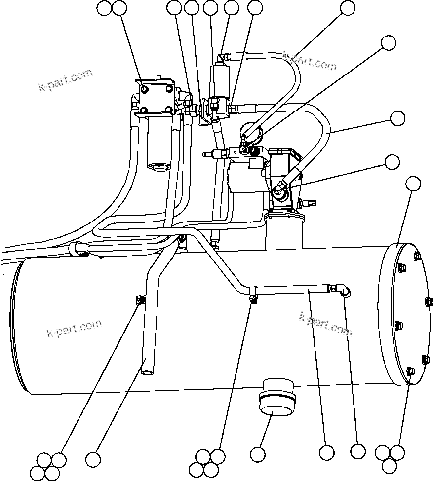 Komatsu parts book diagram for AFE47-FE 730E S/N A30512 - A30517    ROSSING URANIUM: AUTOMATIC LUBRICATION - PUMP INSTALLATION - 1