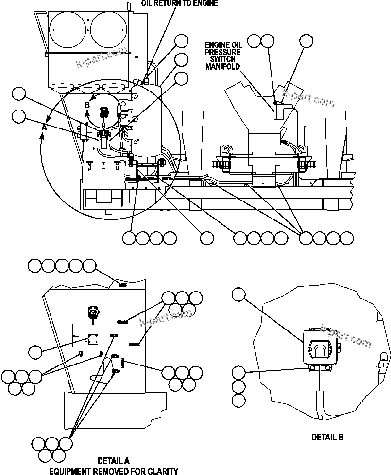 Komatsu parts book diagram for AFE47-FE 730E S/N A30512 - A30517    ROSSING URANIUM: ENGINE OIL RESERVE SYSTEM
