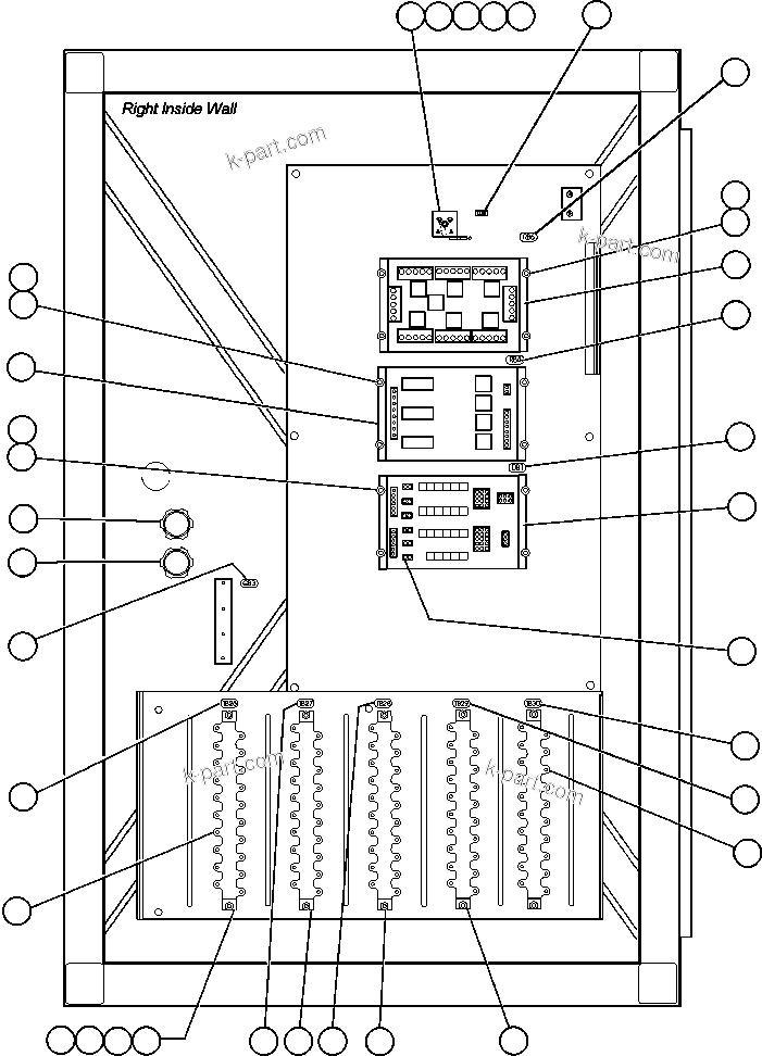 Komatsu parts book diagram for AFE47-FE 730E S/N A30512 - A30517    ROSSING URANIUM: CONTROL CABINET ASSEMBLY - R.H. SIDE