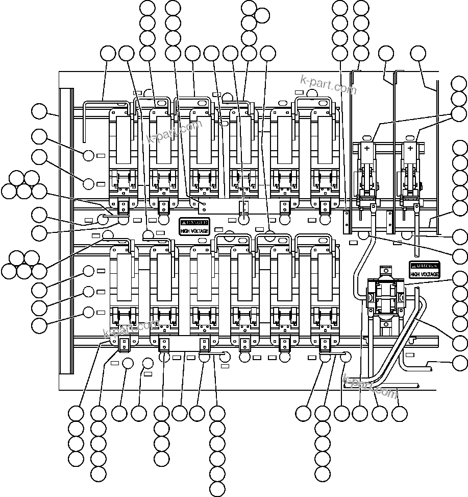 Komatsu parts book diagram for AFE47-FE 730E S/N A30512 - A30517    ROSSING URANIUM: CONTROL CABINET ASSEMBLY - FRONT