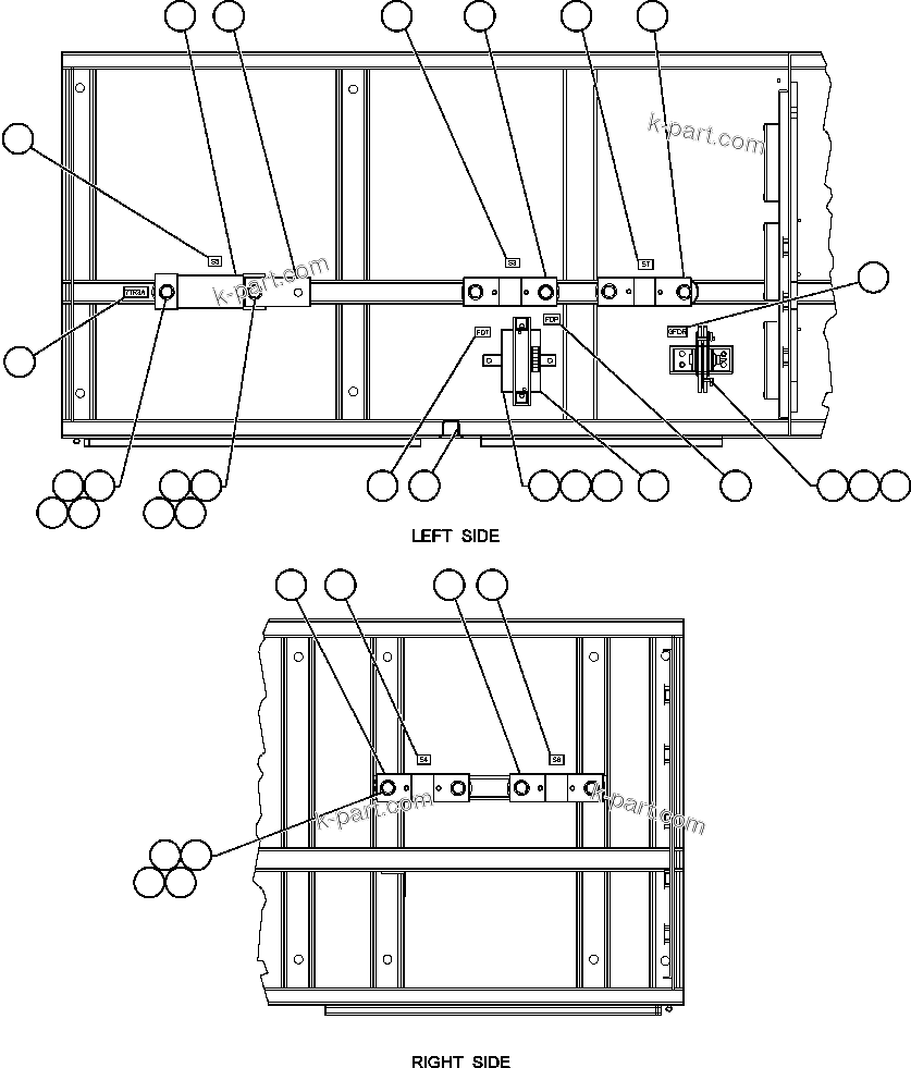 Komatsu parts book diagram for AFE47-FE 730E S/N A30512 - A30517    ROSSING URANIUM: CONTROL CABINET - FLOOR
