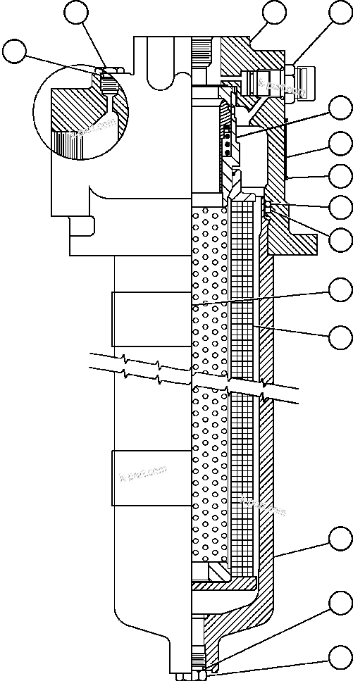 Komatsu parts book diagram for AFE47-FE 730E S/N A30512 - A30517    ROSSING URANIUM: HYDRAULIC FILTER ASSEMBLY (PB9922)