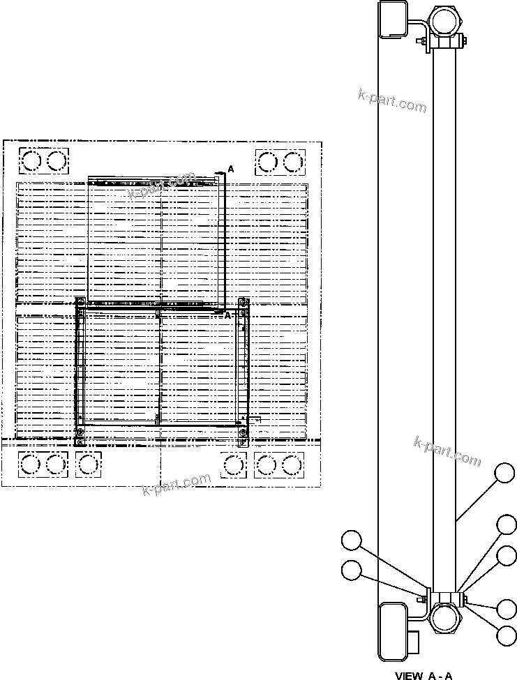 Komatsu parts book diagram for AFE47-FE 730E S/N A30512 - A30517    ROSSING URANIUM: HEAT EXCHANGER INSTALLATION